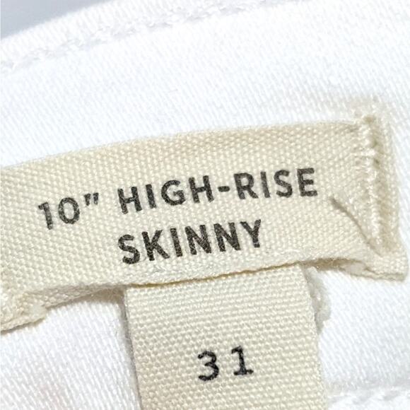 Madewell 10" High-Rise Skinny Jeans Pure White Women's Size 31 Style #AJ233 - Picture 11 of 13
